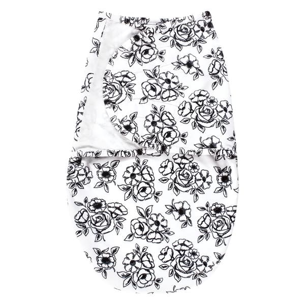 slide 1 of 1, Hudson Baby Infant Girl Plush Faux Fur Swaddle Wrap, Black Toile, 0-3 Months - Black Toile - 0-3 Months 0-3 Months - Black Toile