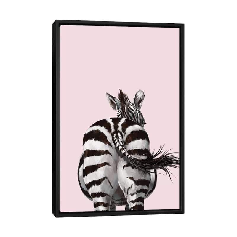 iCanvas "Zebra Butt" by Big Nose Work Framed Canvas Print - Black - 40x26
