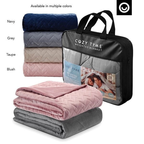 dimension image slide 1 of 4, Tau Weighted Premium Quality Blanket with Quilted Cover