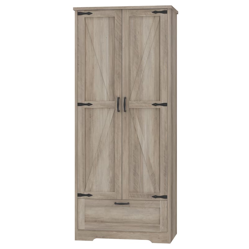 Beverage Cabinet with Drawer & Adjustable Shelves - Storage Organizer for Kitchen, Pantry, or Dining Room