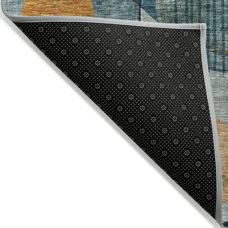 Machine Washable Indoor/ Outdoor Contemporary Deco Chantille Rug