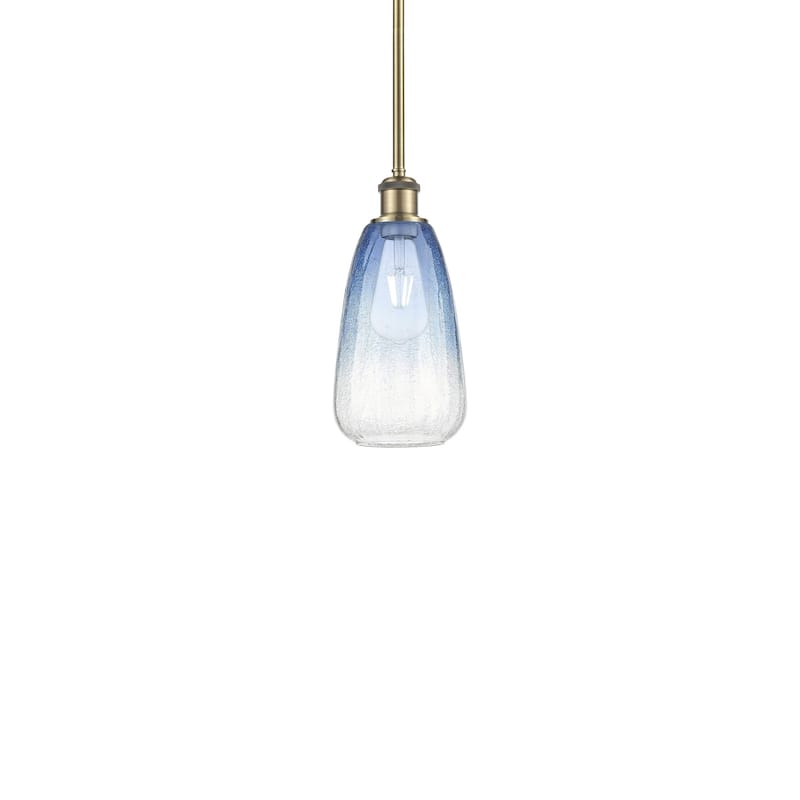 Innovations Lighting 516-1S-13-6 Brookhaven Almond Pendant Brookhaven - Antique Brass / Sapphire Blue