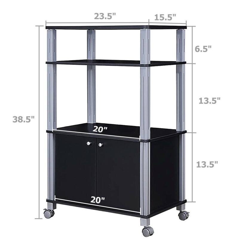 Gymax Bakers Rack Microwave Stand Rolling Storage Cart