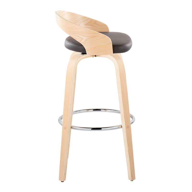 Carson Carrington Stavanger 30" Fixed-Height Bar Stool with Bent Wood Legs & Round Footrest (Set of 2)