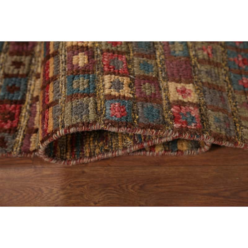 All-Over Checkered Moroccan Modern Area Rug Hand-Knotted Wool Carpet - 7'10"x 10'2"