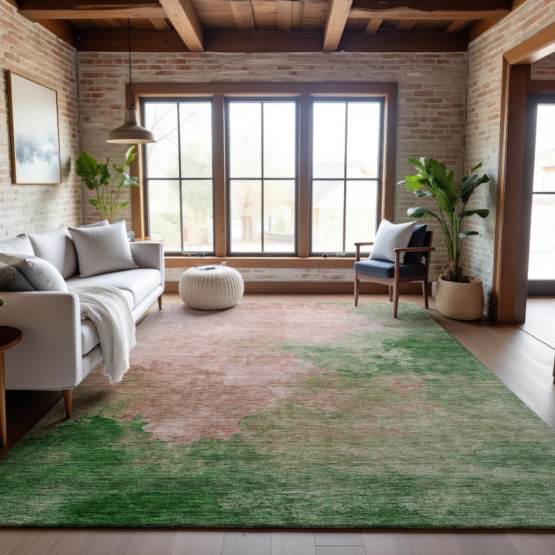 Premium Washable Super Soft Chic Modern Mayfield Rug - Pink - 10' x 14'
