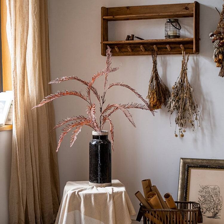 RusticReach Tall Red Brown Artificial Fern Leaf Stem 48" Tall