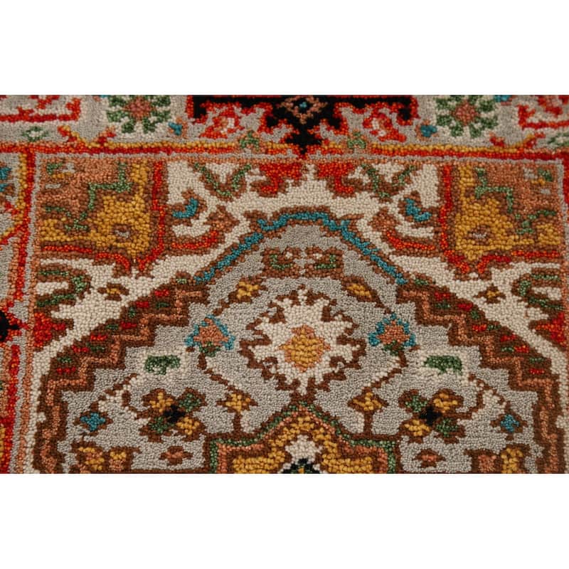 Geometric Heriz Serapi Oriental Accent Rug Handmade Wool Carpet - 2'0" x 3'0"