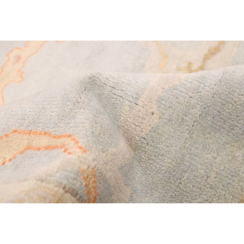 ECARPETGALLERY Hand-knotted Modern Oushak Light Blue Wool Rug - 7'11 x 9'11