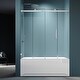 preview thumbnail 7 of 10, ELEGANT Frameless Bathtub Glass Door Clear with 60W x 62 H - 60"×62"