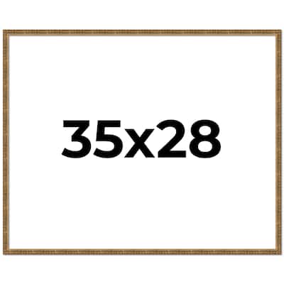35x28 Frame Black Real Wood Picture Frame Kingsley Gold Distressed Photo Frame with UV Acrylic Foam Board Backing &