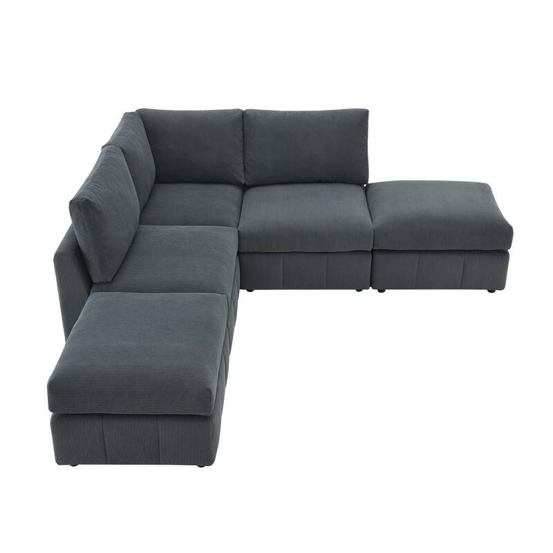 93 "modern sectional sofa, vertical stripes, 5 seat armless sofa