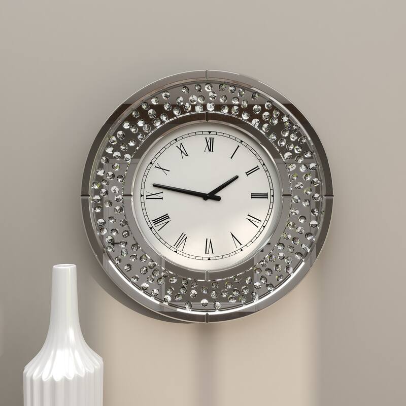 White MDF Glam Wall Clock No Theme 20 x 20 x 2