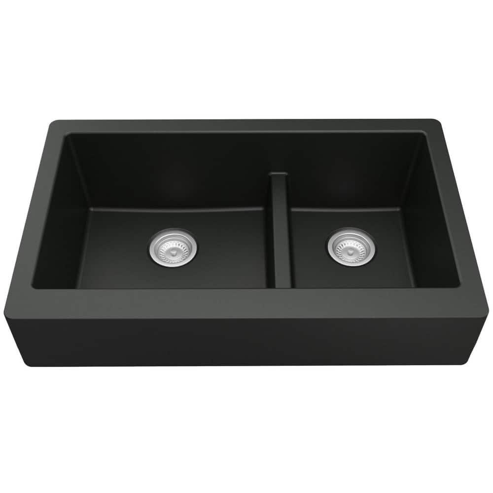 Karran USA QAR-760 Quartz QAR 34" Farmhouse Double Basin Quartz
