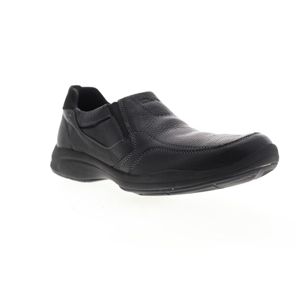 clarks mens black slip on shoes