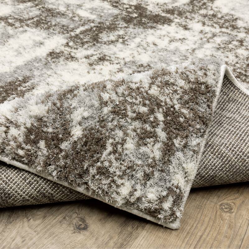 Vannes Marbled Abstract Ivory/Gray Area Rug