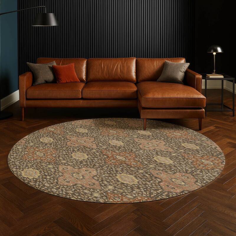 Machine Washable Indoor/ Outdoor Traditional Columbus Chantille Rug