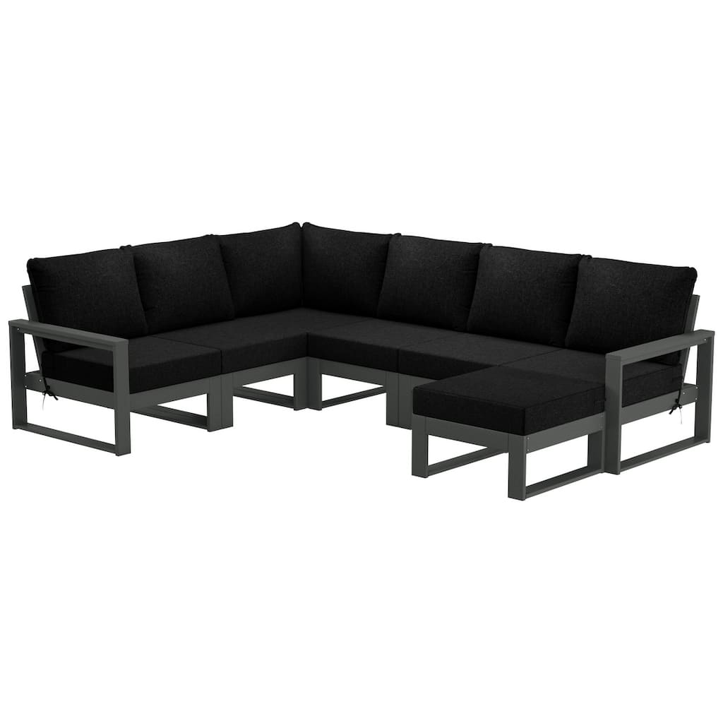 Endless Patio 7-Piece Deep Seating Set with Ottoman with Gray Frame