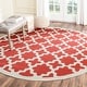 preview thumbnail 7 of 132, SAFAVIEH Courtyard Dorthey Indoor/ Outdoor Patio Backyard Rug 7'10" x 7'10" Round - Red/Bone