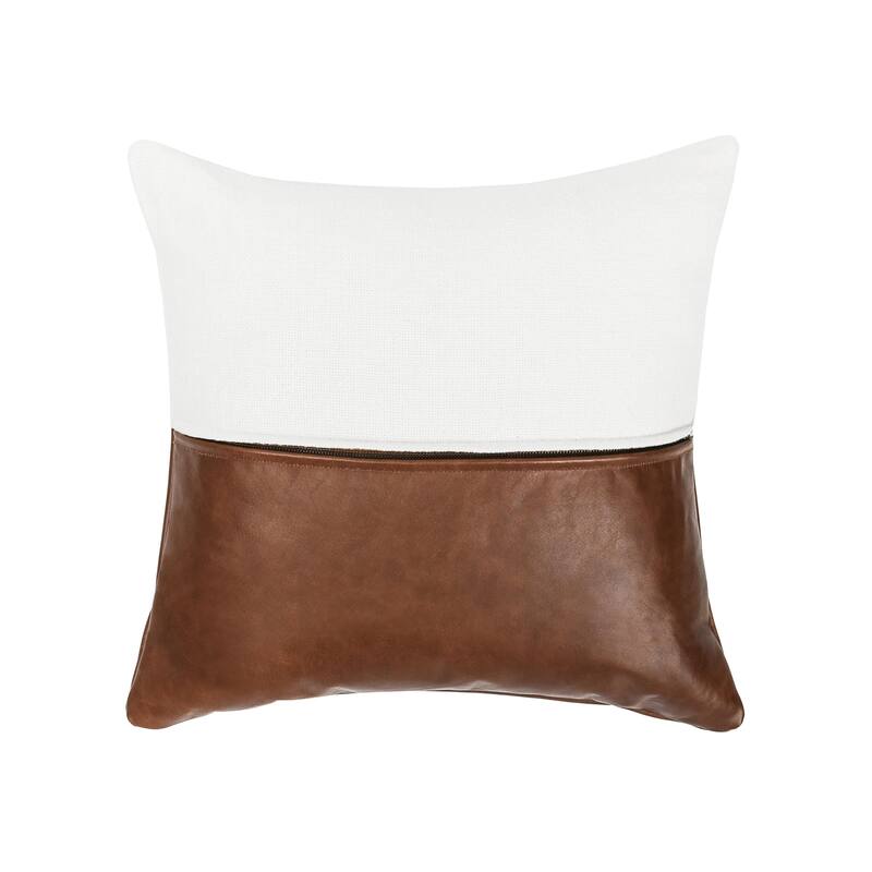 Canyon Throw Pillow by Kosas Home - Ivory/Brown