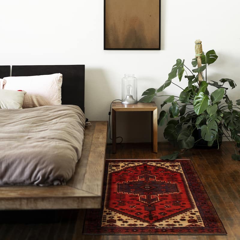 ECARPETGALLERY Hand-knotted Andelz Red Wool Rug - 3'2 x 4'10