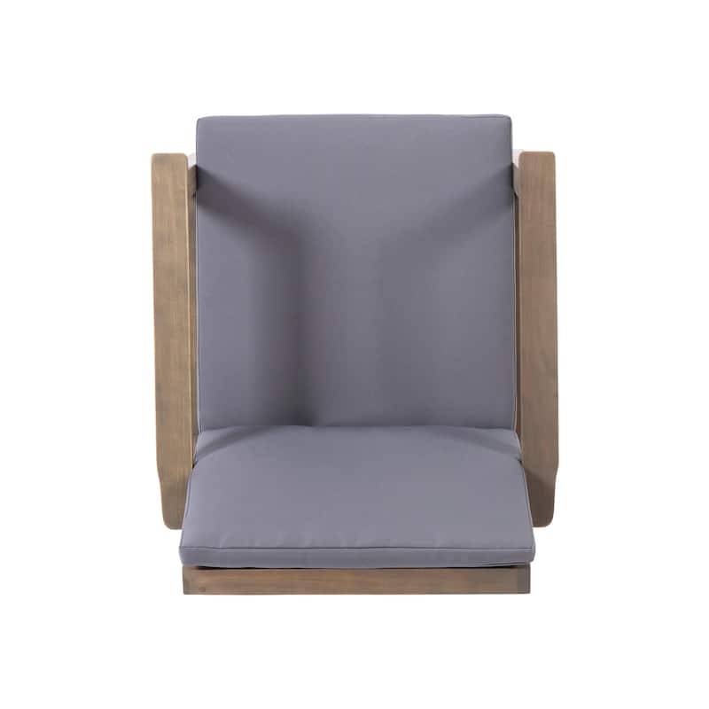 Outdoor Acacia Wood Club Chairs with Cushions (Set of 2)