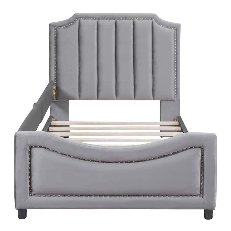 Twin Size Upholstered Daybed with Headboard
