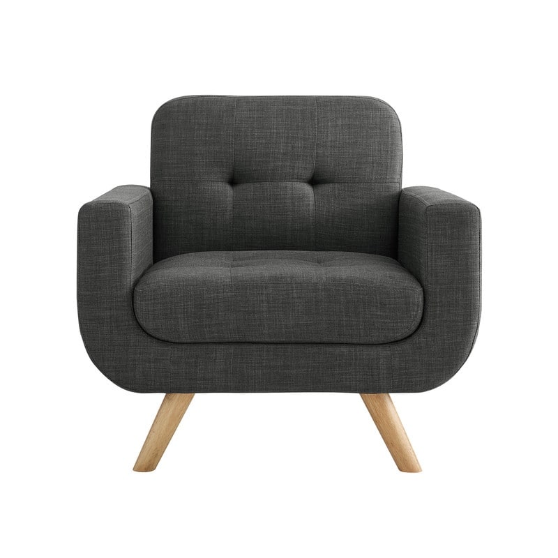 Juliana Tufted Linen Club Arm Chair By Moser Bay
