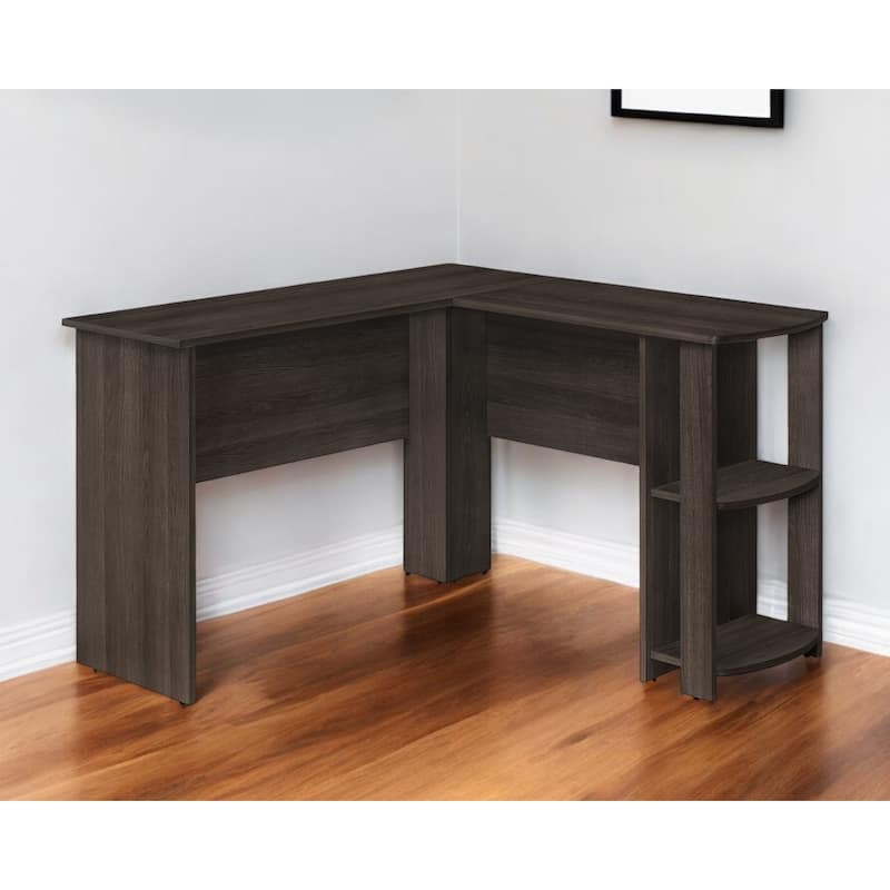 HomeRoots 47" Brown Wood L Shape Computer Desk - Brown