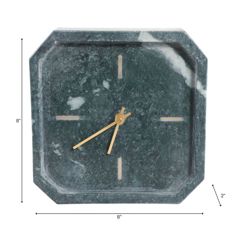 Modern Glam Marble & Stone Clock for Home Decor