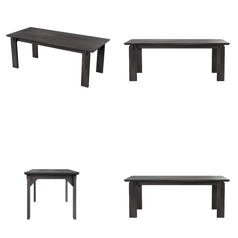 84 Inch Solid Wood Dining Table, Black Walnut Table, Large Rectangular Kitchen Table for 6-8 People Room Table