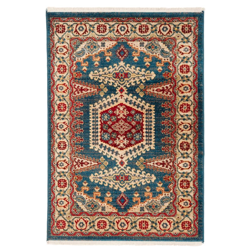 SAFAVIEH Kashan Gerri Oriental Rug with Fringe
