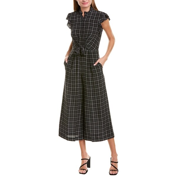 rebecca taylor plaid silk jumpsuit