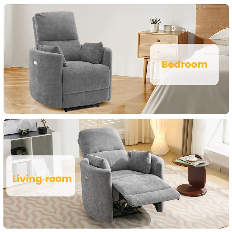 Chenille Power Recliner, 3-position Reclining Chair