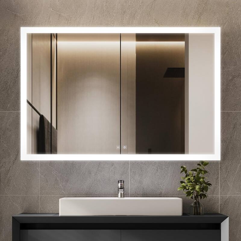 Aurorium LED Bathroom Vanity Mirror - N/A - 48 in W x 32 in H