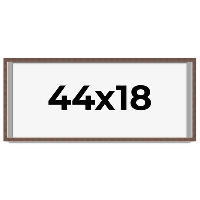 44x18 Shadow Box Frame Brown | 1.125 inches Deep Real Wood Rustic