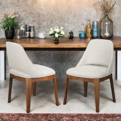 Cody Contemporary Dining Chairs in Cream Linen (Set of 2)