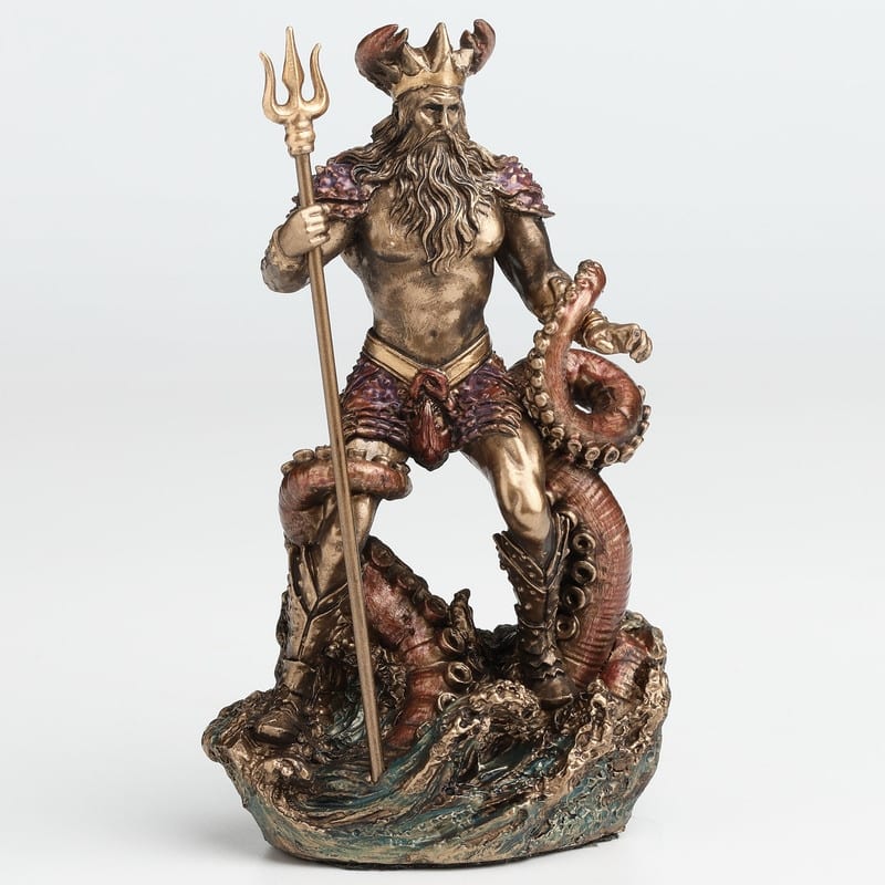 4.13 inches Height Polyresin Oceanus the Primordial Titan of Water Bronze Finish Figurine
