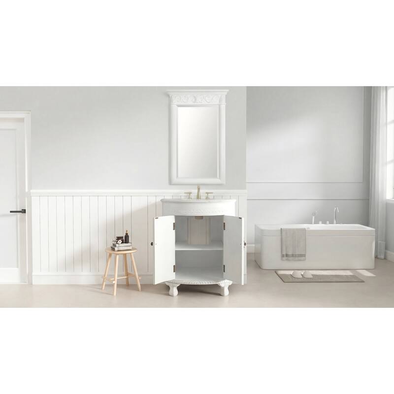 32" Benton Collection Versailles Slim White Bathroom Vanity - 32 x 22 x 35'' H