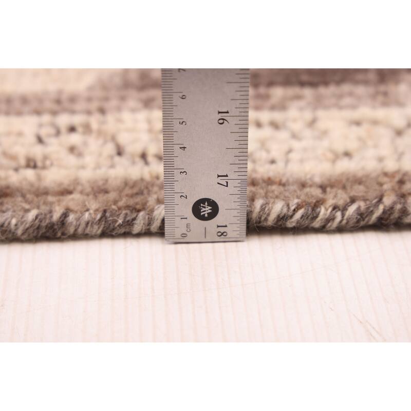 ECARPETGALLERY Hand-knotted Tangier Dark Brown Wool Rug - 5'1 x 8'5