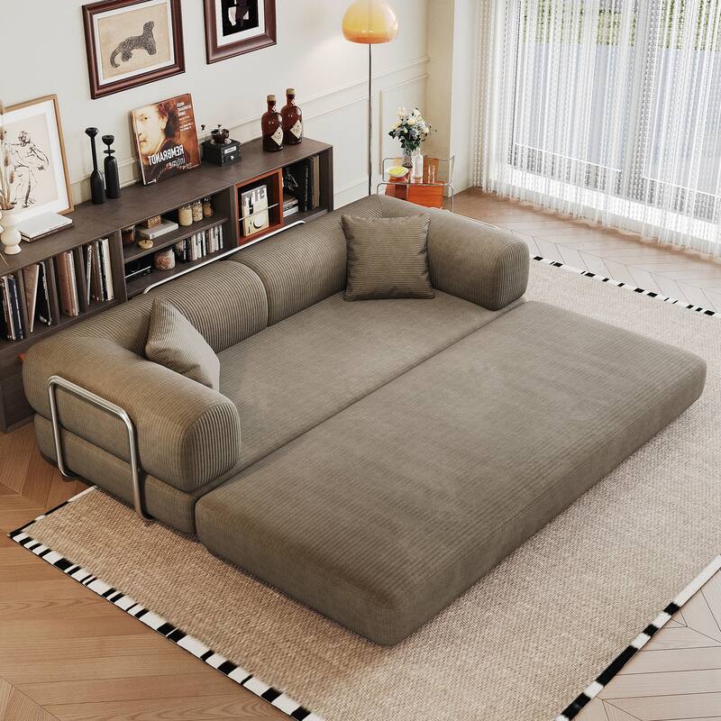 Compression Sofa,Convertible Floor Sofa Bed-with Pillow Back Support Armrest,Comfy Futon Couch Sleeper Bed
