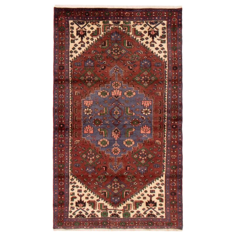 ECARPETGALLERY Hand-knotted Andelz Red Wool Rug - 3'9 x 6'4 - Dark Red - 3'9 x 6'4
