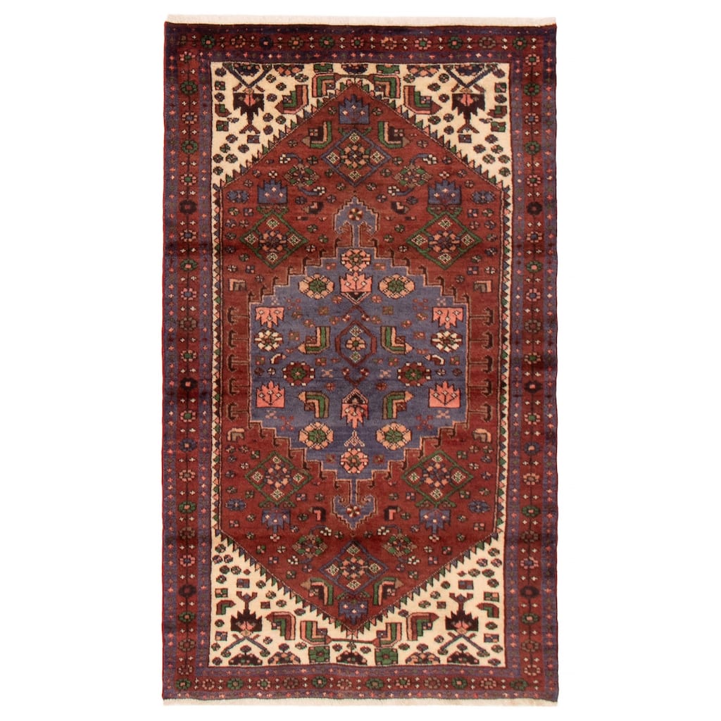 ECARPETGALLERY Hand-knotted Andelz Red Wool Rug - 3'9 x 6'4