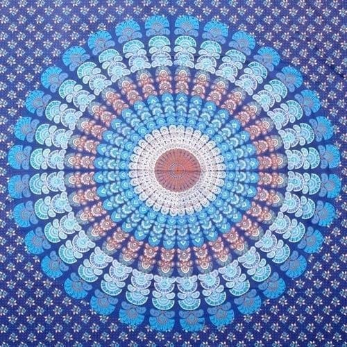 Mandala Floral Peacock Cotton Tablecloth Rectangle Vibrant Colors Multiple Designs Overstock 12249680