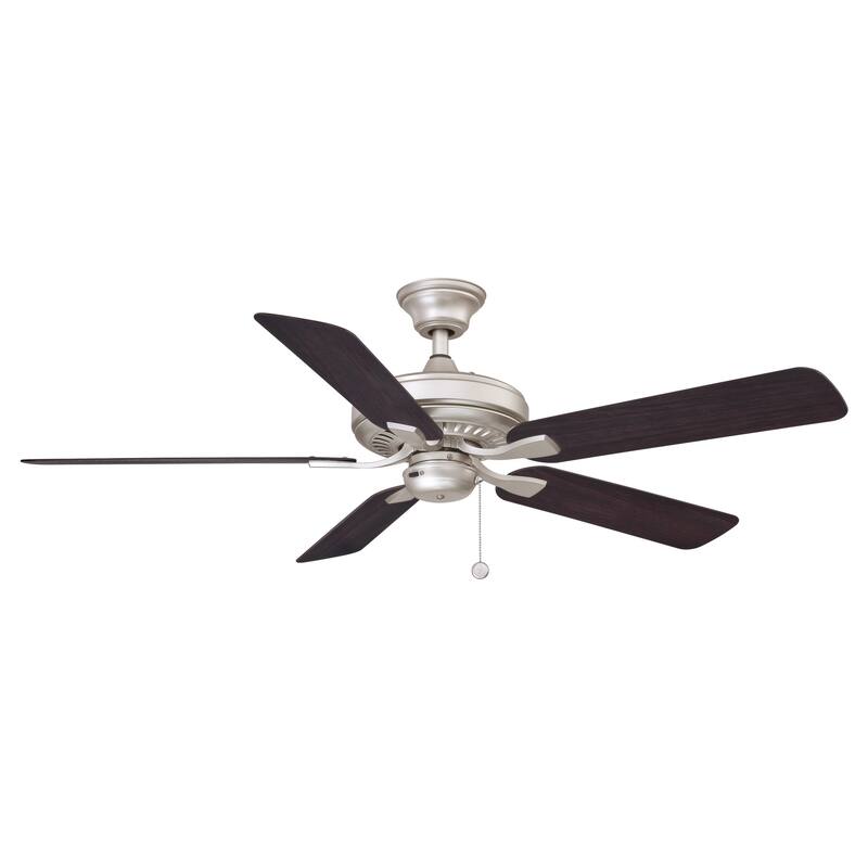 Edgewood 52 inch Indoor/Outdoor Ceiling Fan with Dark Walnut Blades - Brushed Nickel