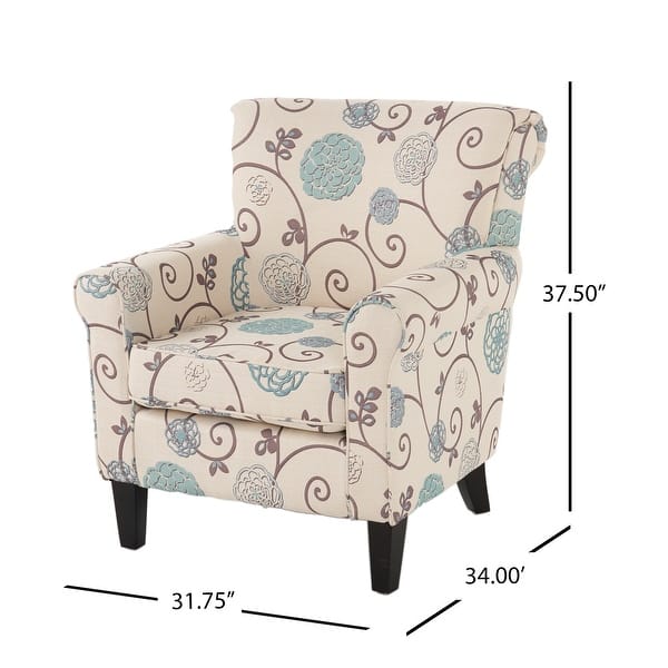 Roseville Fabric Floral Club Chair by Christopher Knight Home