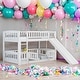 preview thumbnail 2 of 8, Modren Twin Over Twin Versatile Low Bunk Bed With Slide,Fence and Ladder For Toddler Kids Teens