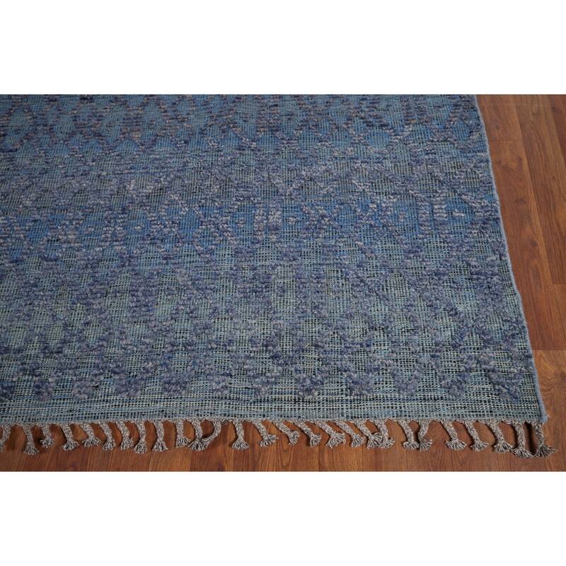 All-Over Trellis Moroccan Oriental Large Rug Hand-Knotted Wool Carpet - 9'8"x 14'7"