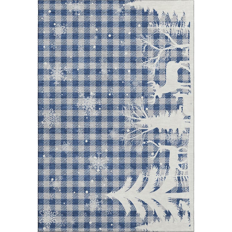 Premium Washable Super Soft Winter Reindeer Tree Mayfield Rug