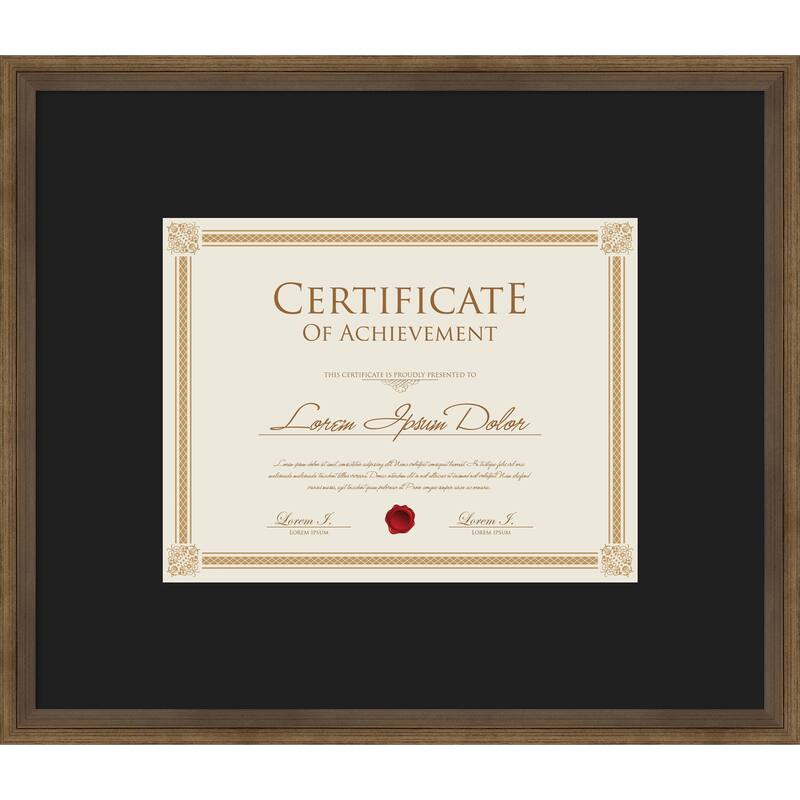 Lucie Black Framed Picture Frame, Photo Frame - 17x14.5 Matted Black 11x9 - Lucie Light Bronze